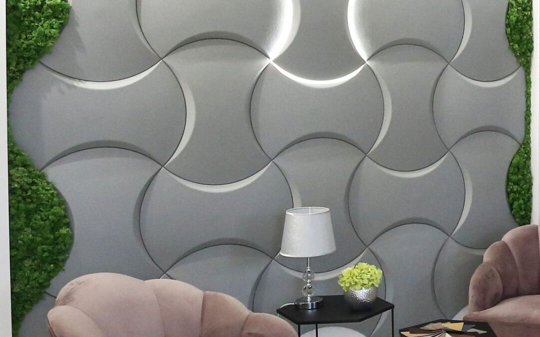 Gạch trang trí 3D xi măng bê tông kiến trúc màu xám hình khối ốp tường