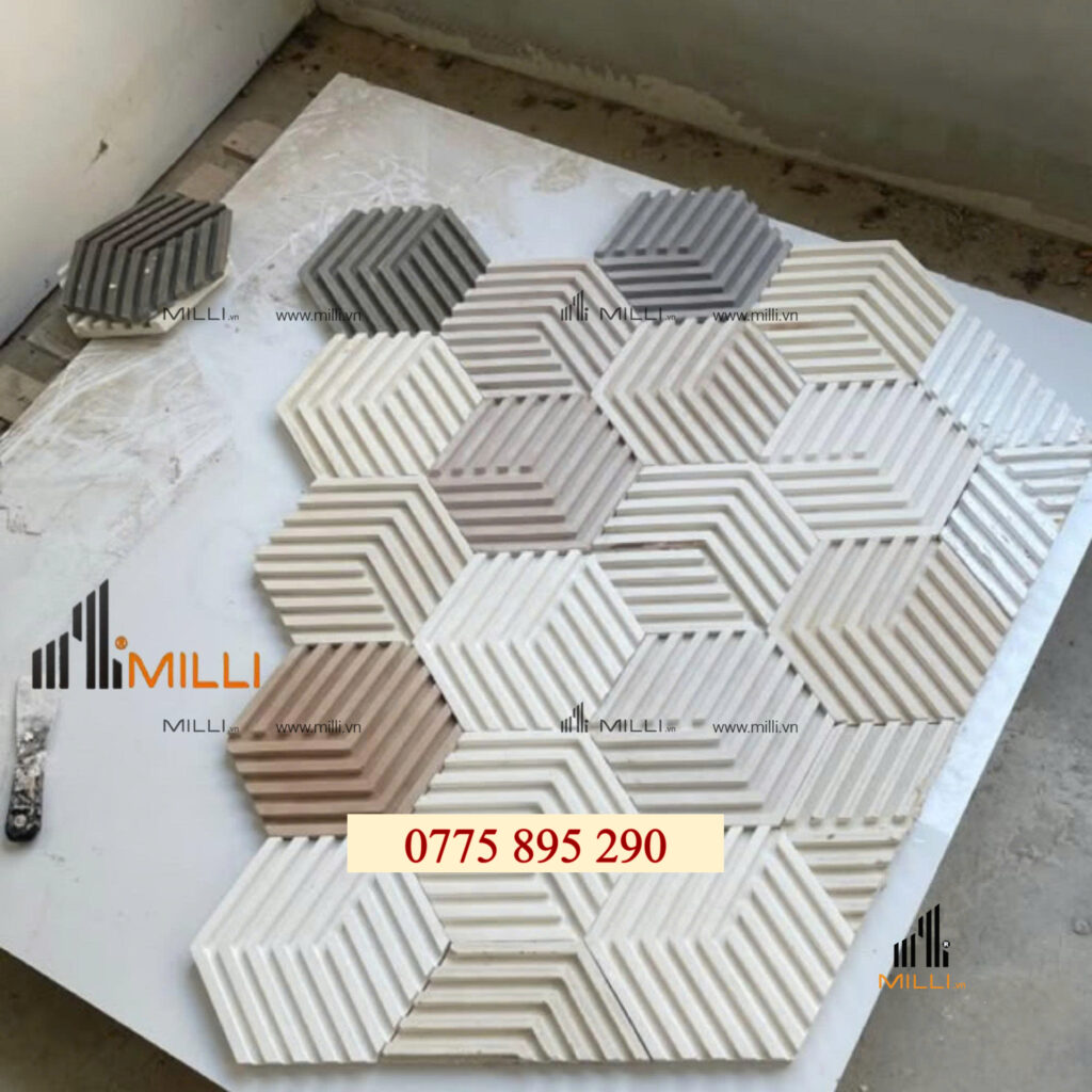GẠCH 3D BÊ TÔNG XI MĂNG TRANG TRÍ ỐP LÁT TƯỜNG MILLI GIÁ RẺ HCM BÌNH DƯƠNG