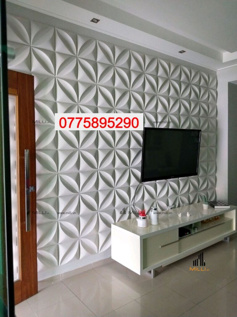 GẠCH 3D CÁNH HOA - GẠCH 3D XI MĂNG MÀU TRẮNG ỐP TƯỜNG PHÒNG - GIÁ RẺ HCM - MILLI