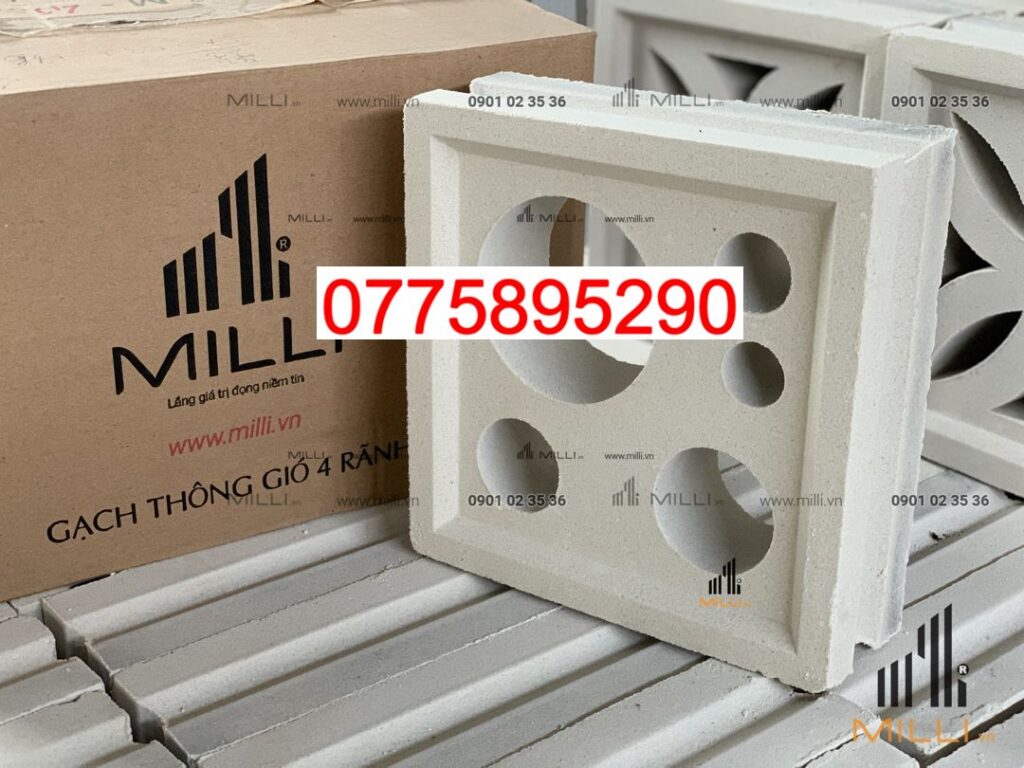 GẠCH BÔNG GIÓ LỖ TRÒN NHỎ DECOR VÁCH NGĂN - MÀU TRẮNG - KHO GẠCH TRANG TRÍ GIÁ RẺ HCM - MILLI
