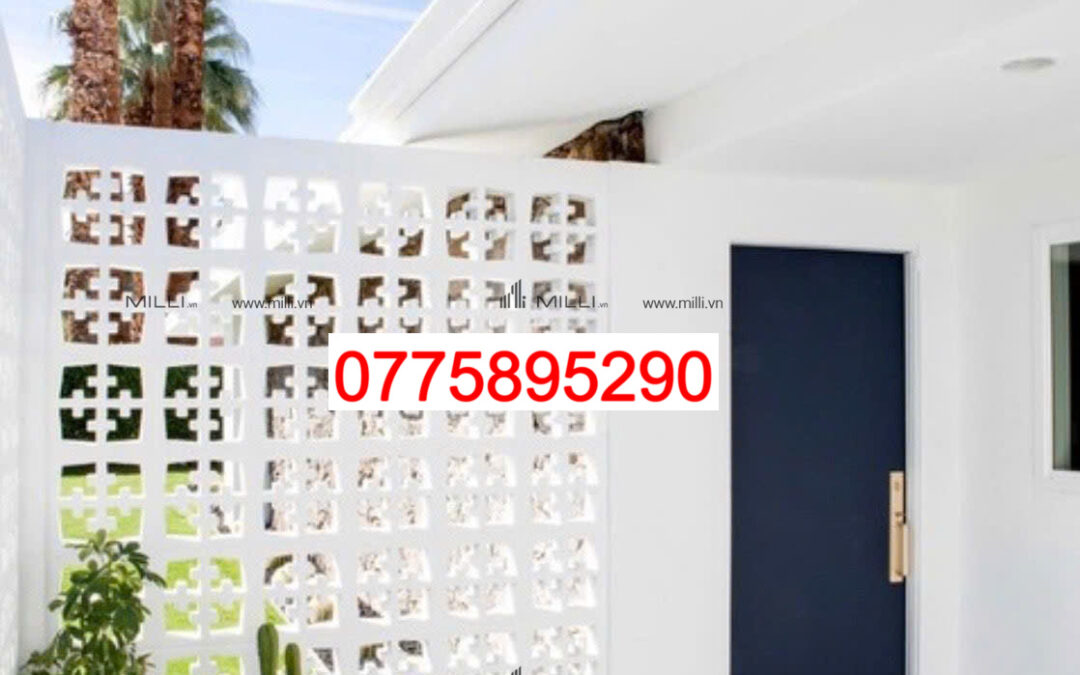 GẠCH BÔNG GIÓ MÀU TRẮNG - LÀM VÁCH TƯỜNG TRANG TRÍ GIÁ RẺ HCM - MILLI