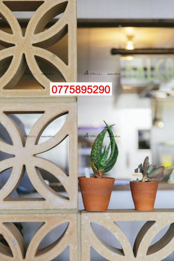 GẠCH BÔNG GIÓ Ô HÌNH HOA 4 CÁNH XI MĂNG MÀU TRẮNG TRANG TRÍ GIÁ RẺ HCM - MILLI