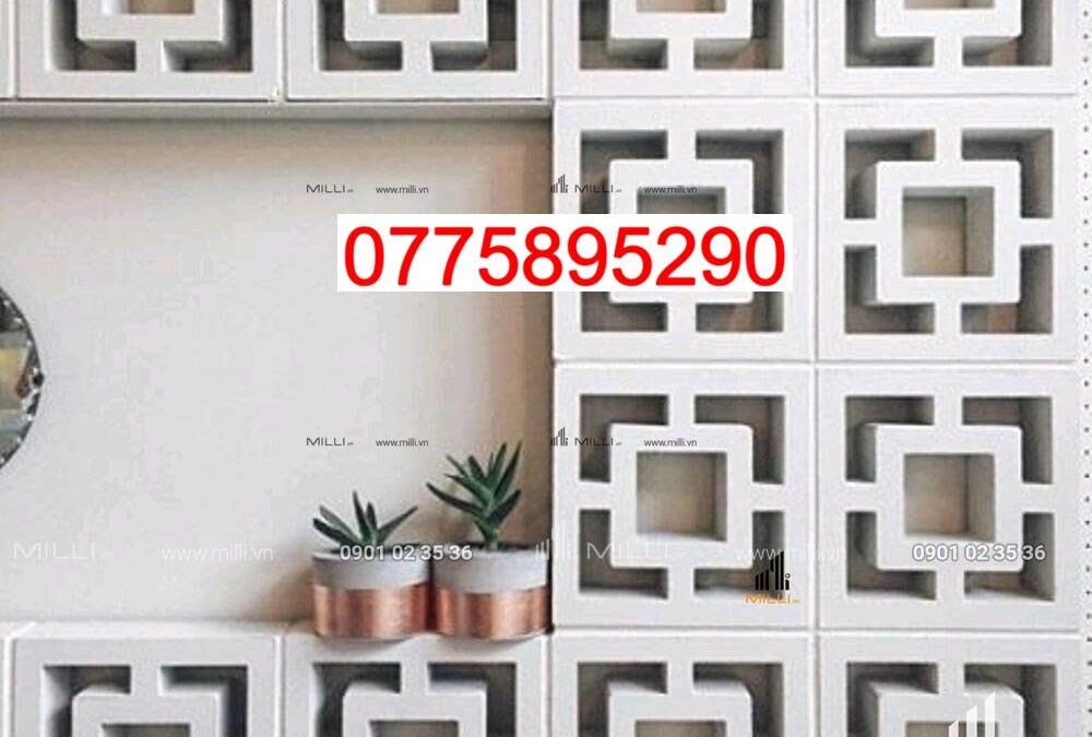 GẠCH BÔNG GIÓ Ô VUÔNG NHỎ DECOR TƯỜNG - MÀU TRẮNG - KHO GẠCH TRANG TRÍ GIÁ RẺ HCM - MILLI