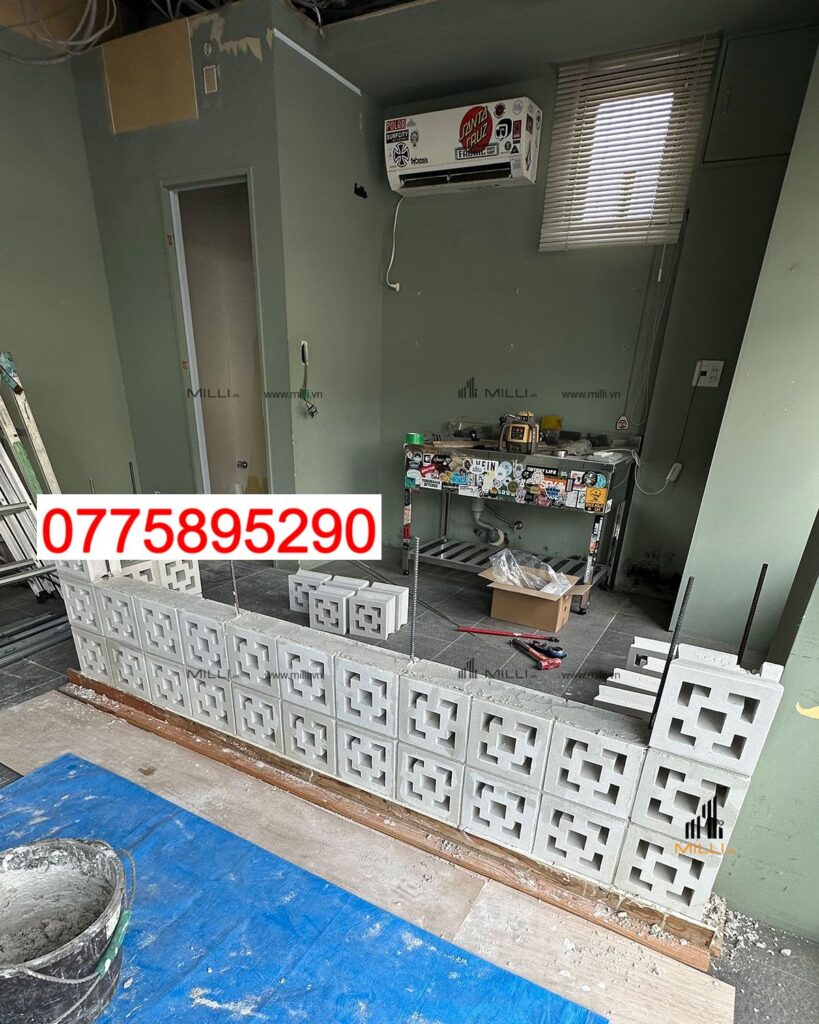 GẠCH BÔNG GIÓ Ô VUÔNG NHỎ TRẮNG - XÂY VÁCH TƯỜNG - GIÁ RẺ HCM - MILLI