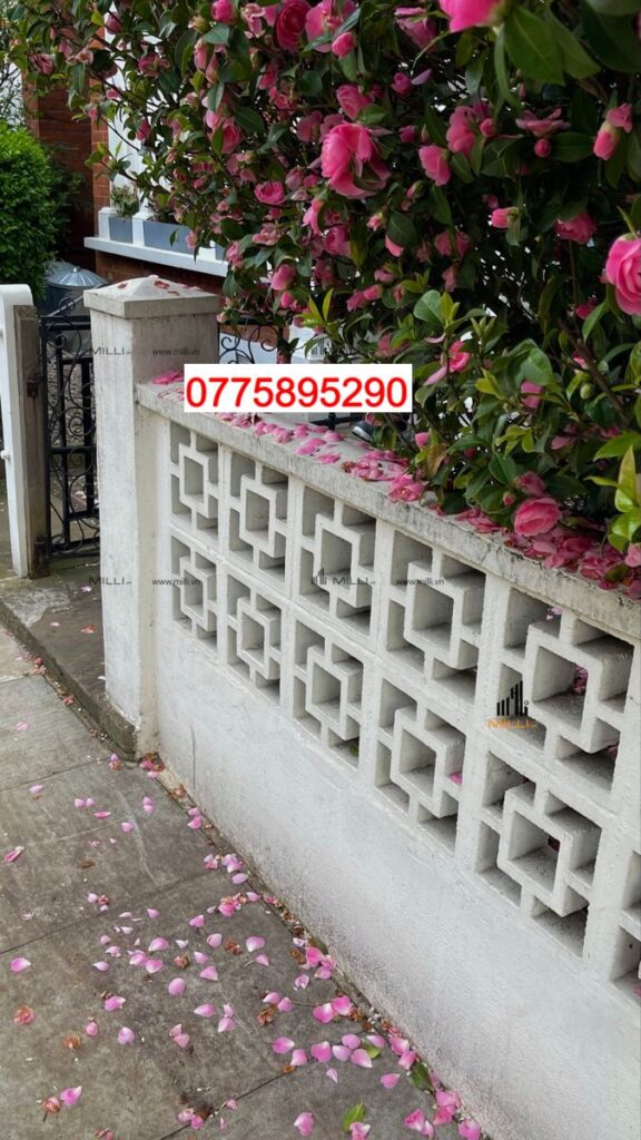 GẠCH BÔNG GIÓ Ô VUÔNG NHỎ XI MĂNG MÀU TRẮNG - LÀM HÀNG RÀO GIÁ RẺ HCM - MILLI
