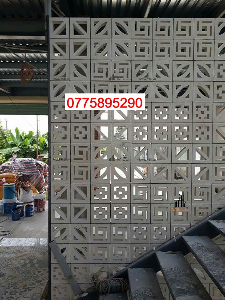 GẠCH BÔNG GIÓ XI MĂNG - MÀU TRẮNG ỐP TƯỜNG GIÁ RẺ HCM - MILLI (19)