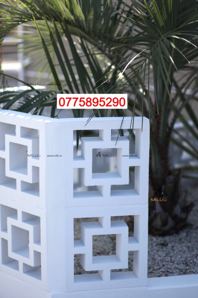 GẠCH BÔNG GIÓ XI MĂNG Ô VUÔNG NHỎ - MÀU TRẮNG ỐP TƯỜNG GIÁ RẺ HCM - MILLI (1)