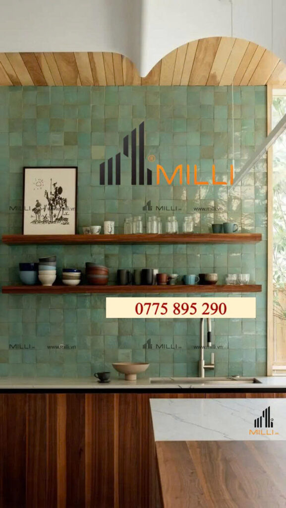 GẠCH GỐM CERAMIC MÀU XANH TRANG TRÍ ÔP LÁT TƯỜNG MILLI GIÁ RẺ HCM (10)