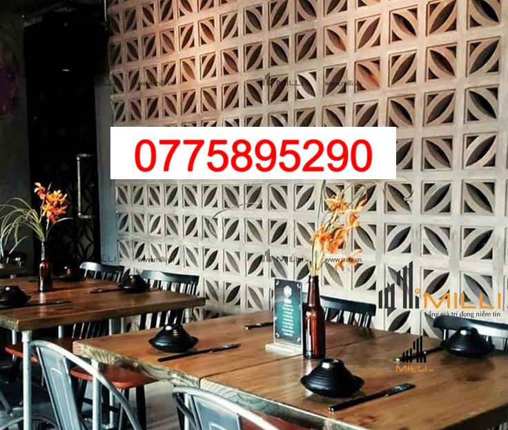 GẠCH THÔNG GIÓ HÌNH LÁ MÀU TRẮNG ỐP TƯỜNG - KHO GẠCH TRANG TRÍ MILLI - GẠCH GIÁ RẺ HCM
