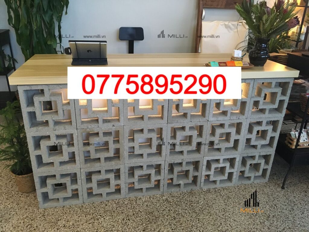 GẠCH THÔNG GIÓ Ô VUÔNG NHỎ MÀU TRẮNG DECOR BÀN BẾP - KHO GẠCH TRANG TRÍ MILLI - GẠCH GIÁ RẺ HCM