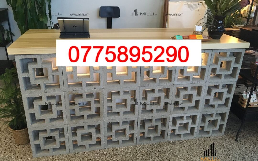 GẠCH THÔNG GIÓ Ô VUÔNG NHỎ MÀU TRẮNG DECOR BÀN BẾP - KHO GẠCH TRANG TRÍ MILLI - GẠCH GIÁ RẺ HCM