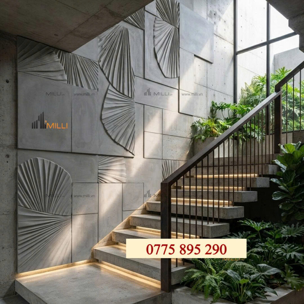 GẠCH TRANG TRÍ 3D BÊ TÔNG ỐP LÁT TRANG TRÍ MILLI GIÁ RẺ HỒ CHÍ MINH BÌNH DƯƠNG