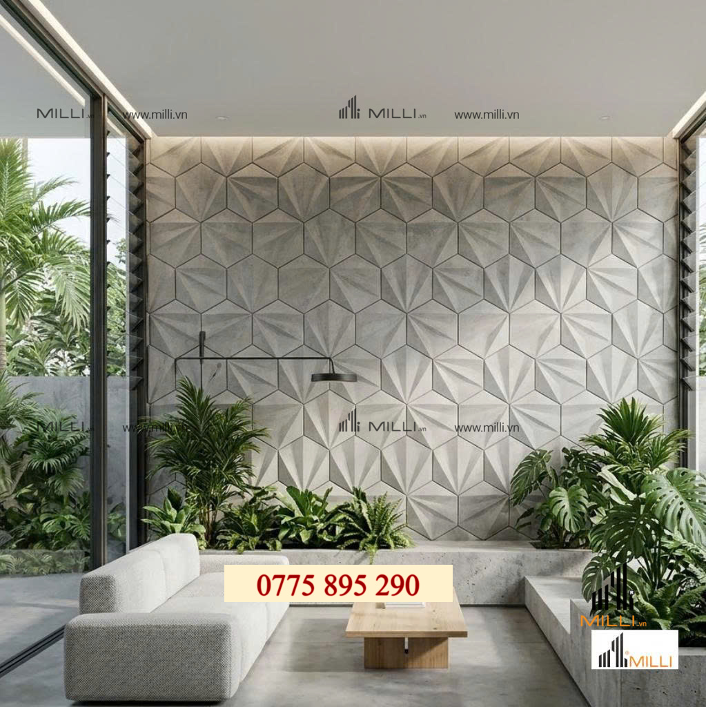 GẠCH TRANG TRÍ 3D BÊ TÔNG TRANG TRÍ ỐP LÁT MILLI GIÁ RẺ HÔD CHÍ MINH BÌNH DƯƠNG VIỆT NAM