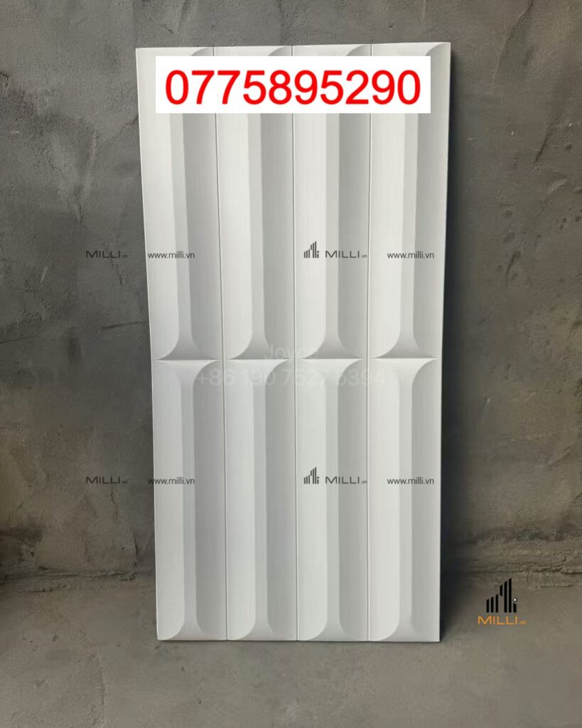 Gạch 3D Bê Tông Xi Măng Họa Tiết Kẻ Sọc Màu Xám Giá Rẻ Ốp Tường Trang Trí MILLI HCM (20)
