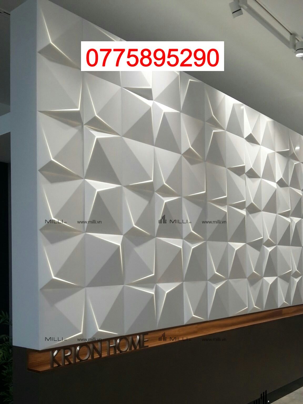 Gạch 3D Bê Tông Xi Măng Họa Tiết Hình Học Sóng Màu Trắng Giá Rẻ Ốp Tường Trang Trí MILLI HCM