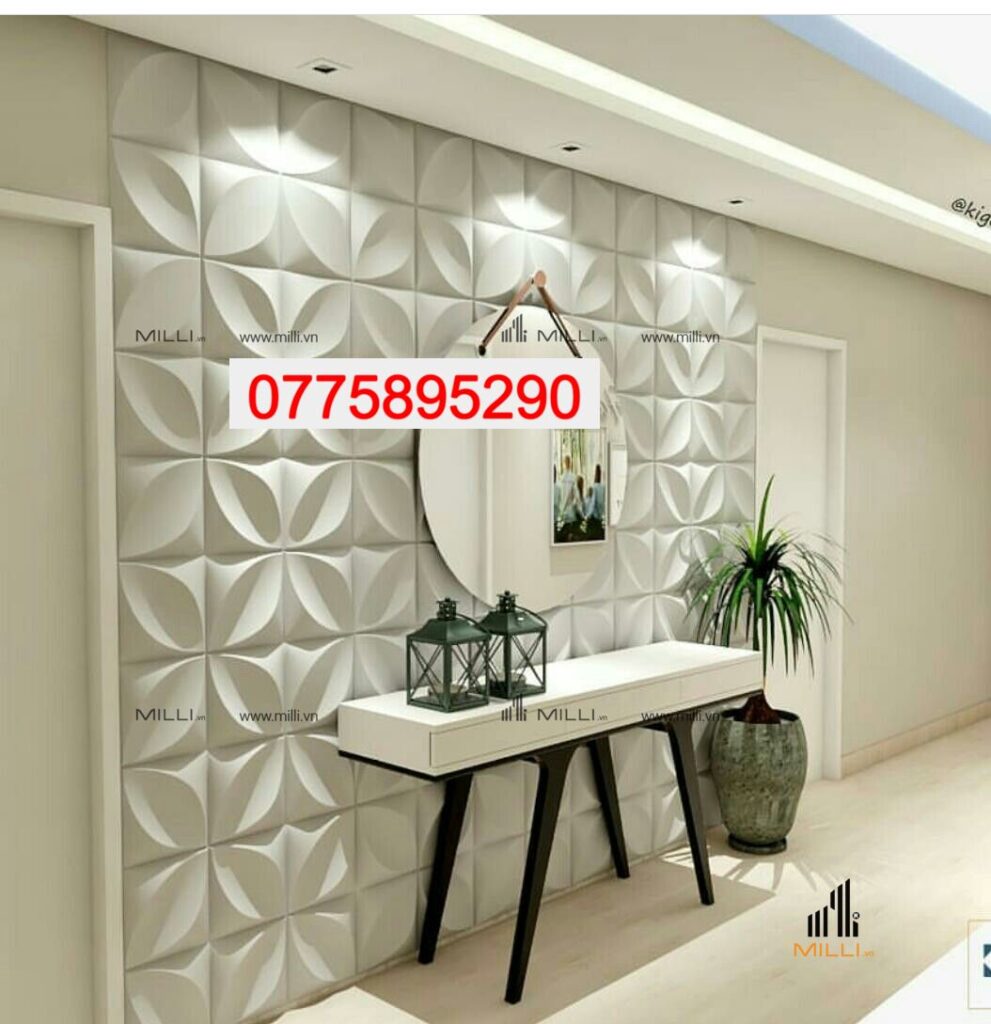 Gạch 3D Lồi Lõm Bê Tông Xi Măng Hình Cánh Hoa Màu Trắng Giá Rẻ Ốp Tường Trang Trí - Gạch 3D giá rẻ HCM – MILLI