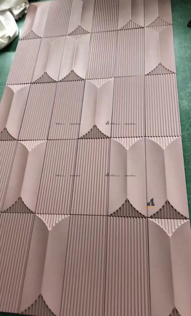 Gạch 3D bê tông xi măng màu hồng kem xi măng ốp tường Xây dựng MILLI Bình Dương TPHCM hiện đại cao cấp