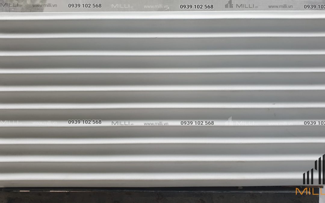 Gạch 3D mẫu sọc 300 600 sơn trắng ốp tường nổi