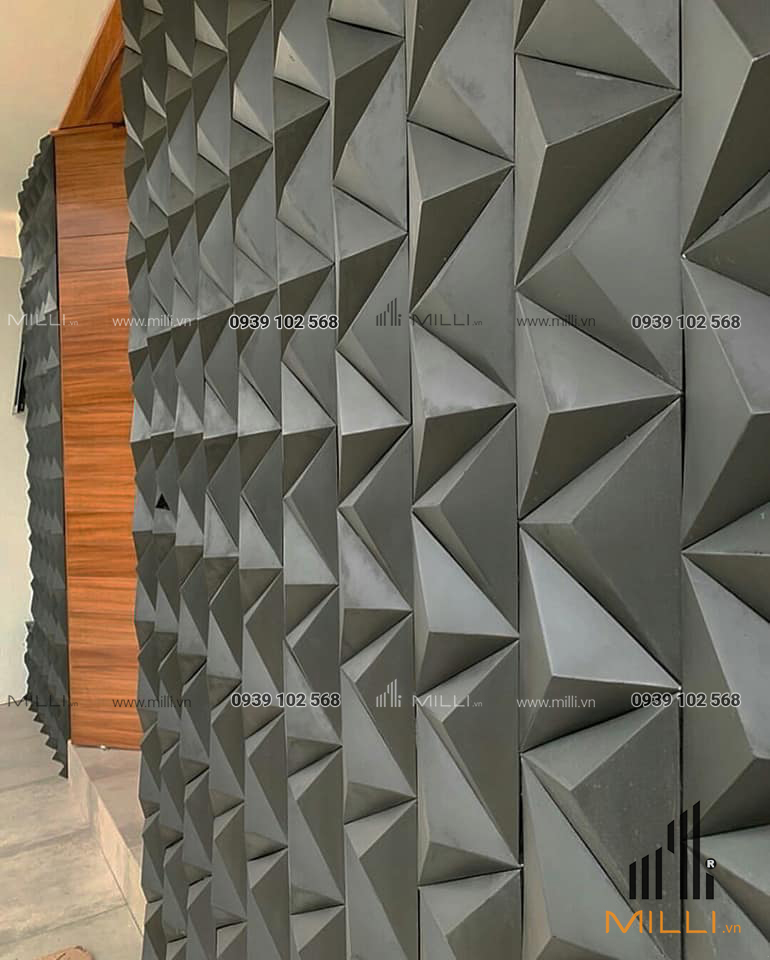 Gạch 3D nổi tam giác ốp tường