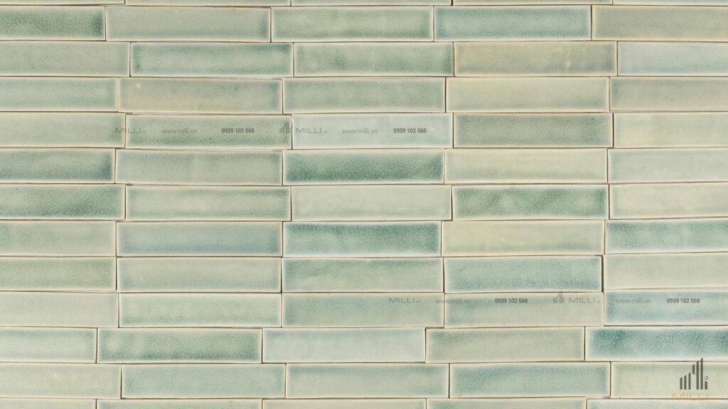 Gạch Men 3D ốp tường ceramic handmade mosaic thẻ xanh lá cây sứ