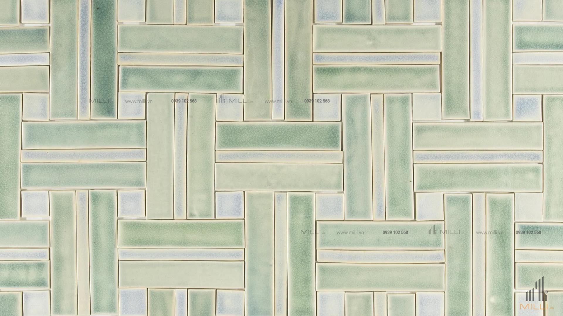 Gạch Men 3D ốp tường ceramic handmade mosaic thẻ xanh lá cây sứ sản xuất Gạch Men 3D ốp tường ceramic handmade mosaic thẻ xanh lá cây sứ sản xuất