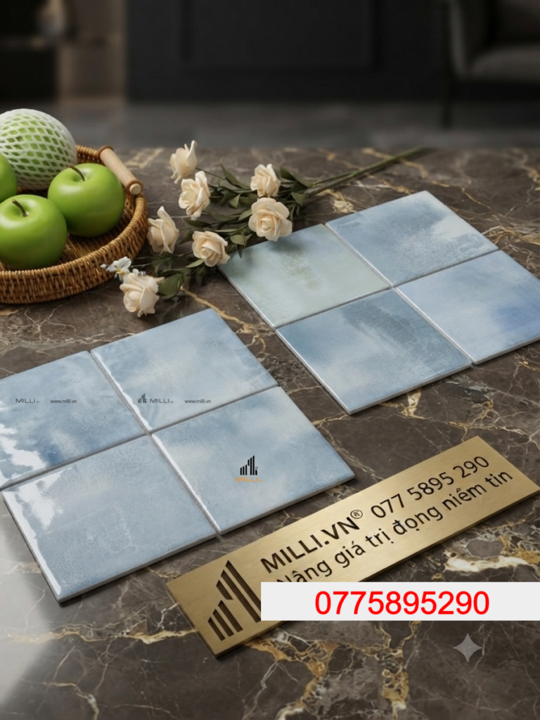Gạch Thủ Công Màu Men Xanh Nhạt Đẹp Giá Rẻ HCM – MILLI