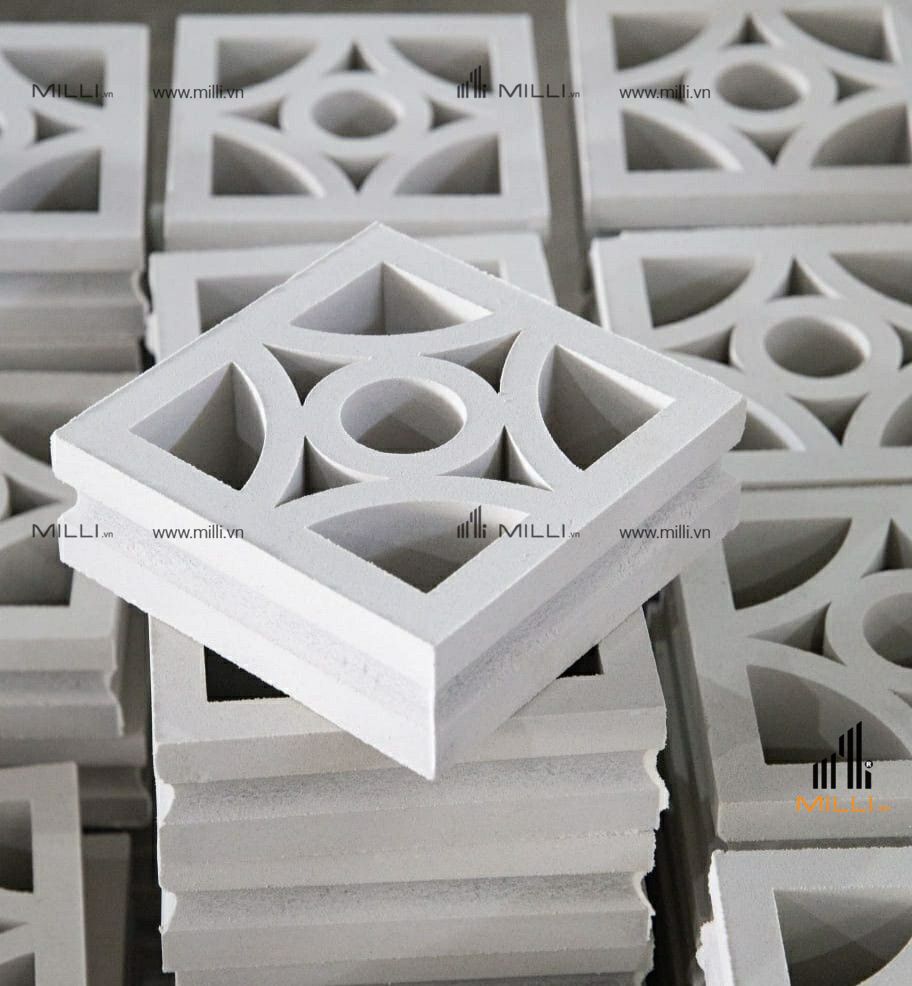 Gạch bông gió ngôi sao tròn xi măng trắng deocer Milli HCM 20cm x 20cm giá rẻ mẫu mới