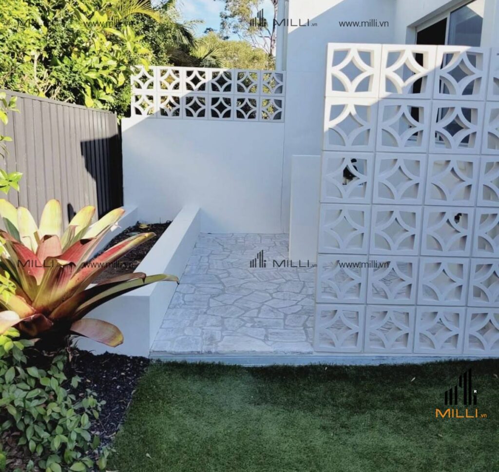 Gạch bông gió ngôi sao xi măng trắng deocer tường rào Milli HCM 20cm x 20cm giá rẻ mẫu mới
