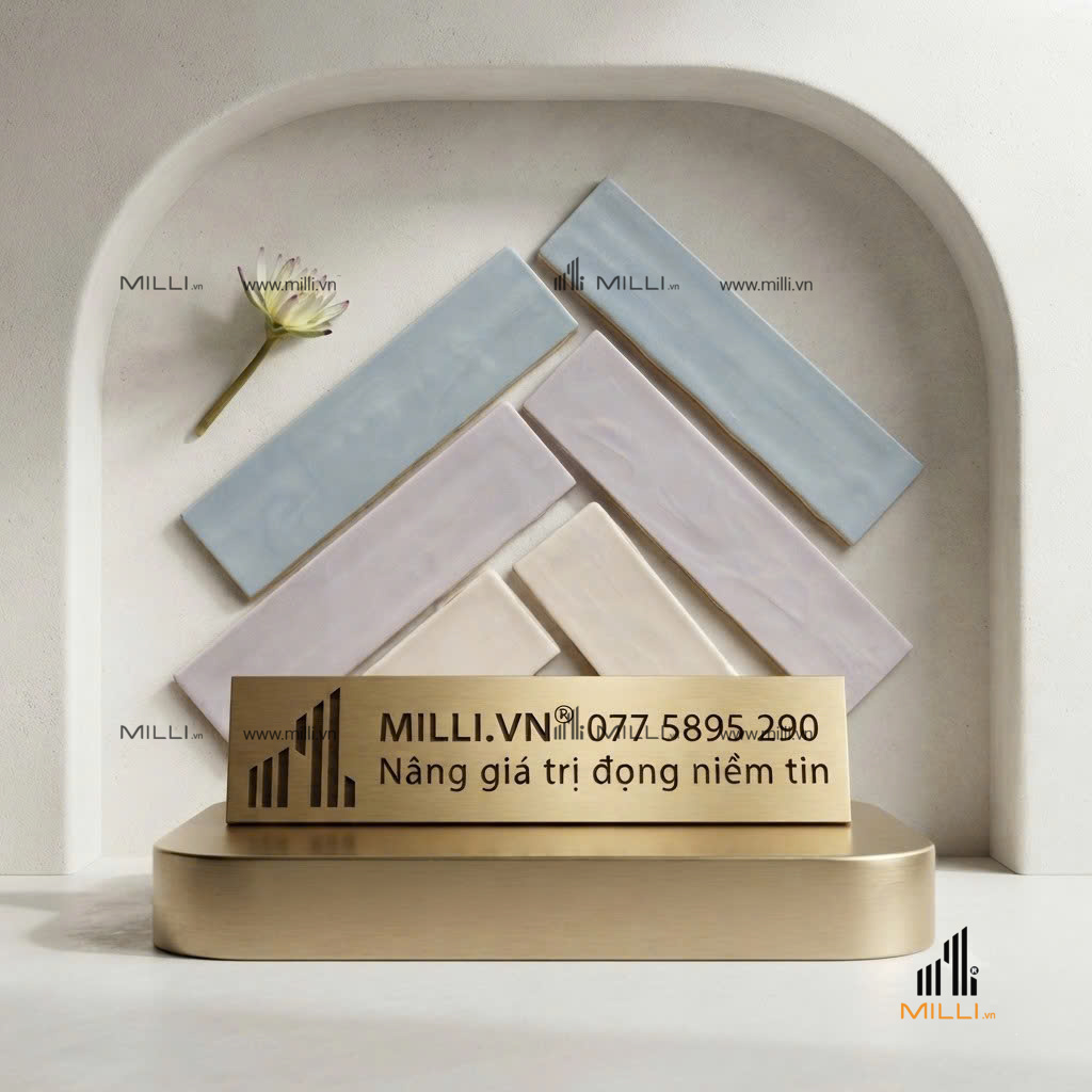 Gạch ceramic màu pastel ốp tường MILLI Kho Gạch Trang Trí Bình Dương TPHCM 100x100 cao cấp