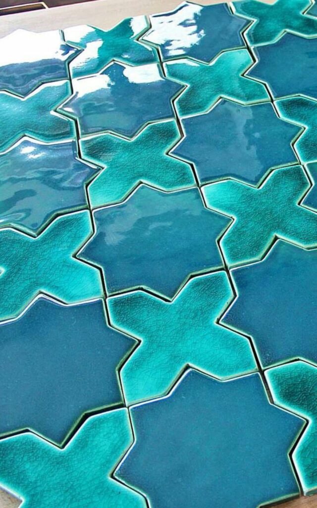 Gạch ceramic ngôi sao xanh biển men bóng ốp bếp phòng tắm quán cafe Milli HCM giá tốt