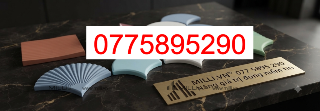 Gạch ốp tường ceramic handmade - gạch gốm thủ công hình quạt - Milli - gạch giá rẻ HCM