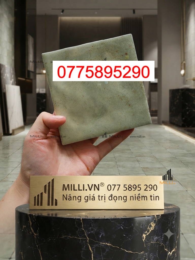 Gạch ốp tường ceramic handmade - gạch gốm thủ công ô vuông - Milli - gạch giá rẻ HCM