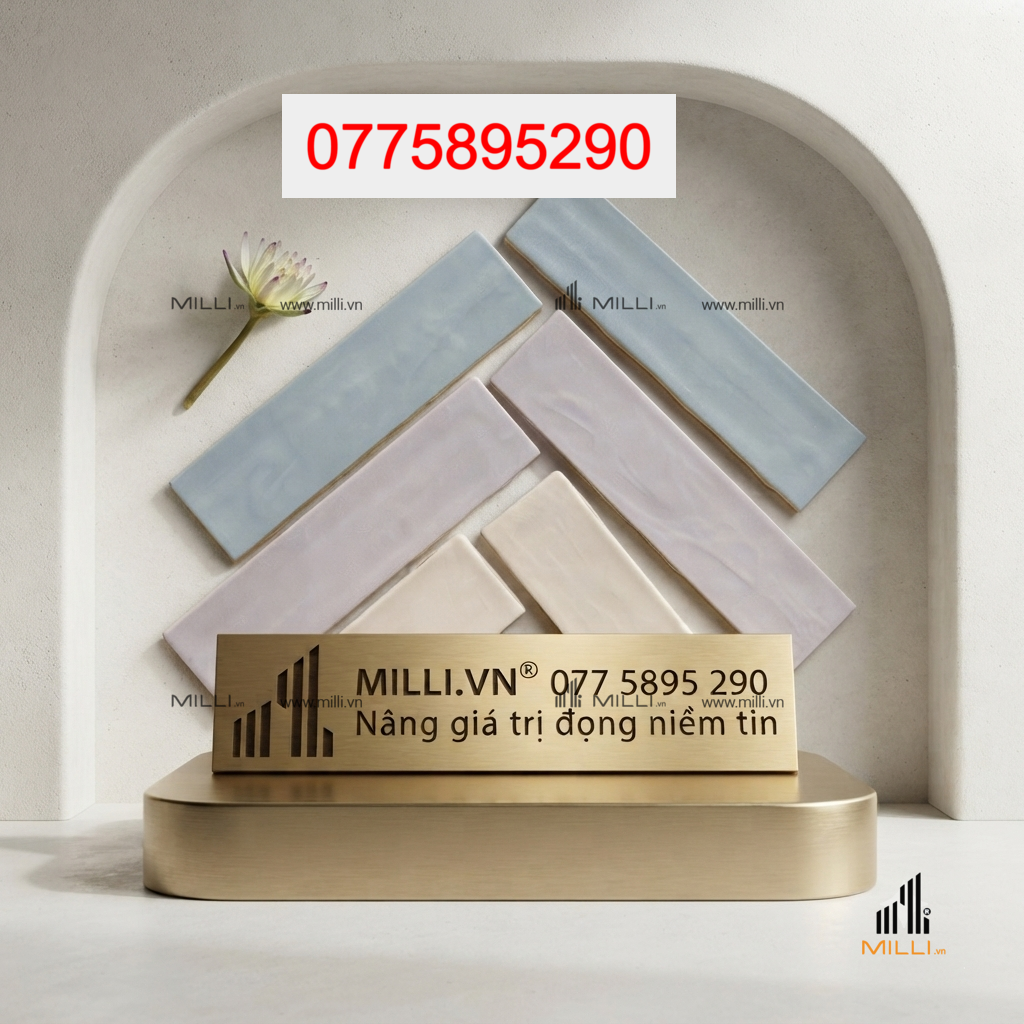 Gạch ốp tường ceramic handmade - gạch thủ công - gạch thẻ ceramic trang trí nhiều màu - Milli - gạch giá rẻ HCM