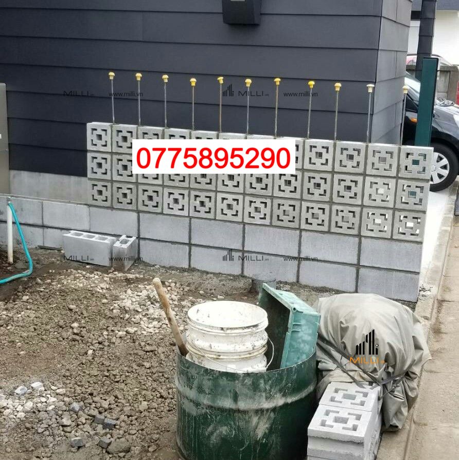 GẠCH BÔNG GIÓ XI MĂNG 20X20 Ô VUÔNG NHỎ - GIÁ RẺ HCM - MILLI