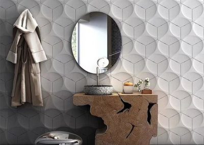 Gạch 3D ốp tường nghệ thuật lục giác đẹp