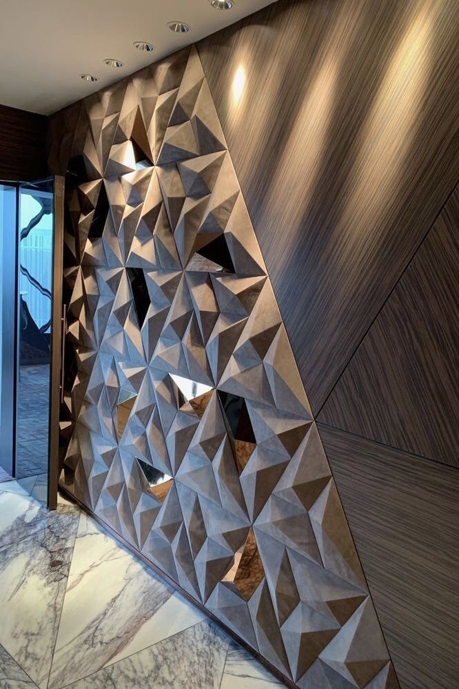 Gạch trang trí 3D xi măng bê tông kiến trúc màu xám hình khối ốp tường