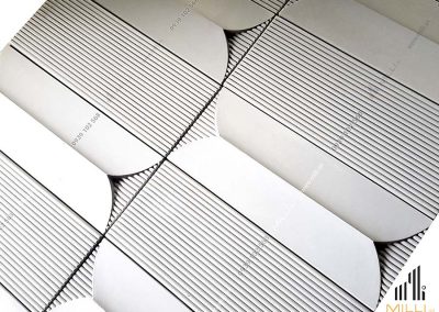 gạch 3D 200 500 mẫu sọc lớn ốp tường Milli mẫu mới màu trắng