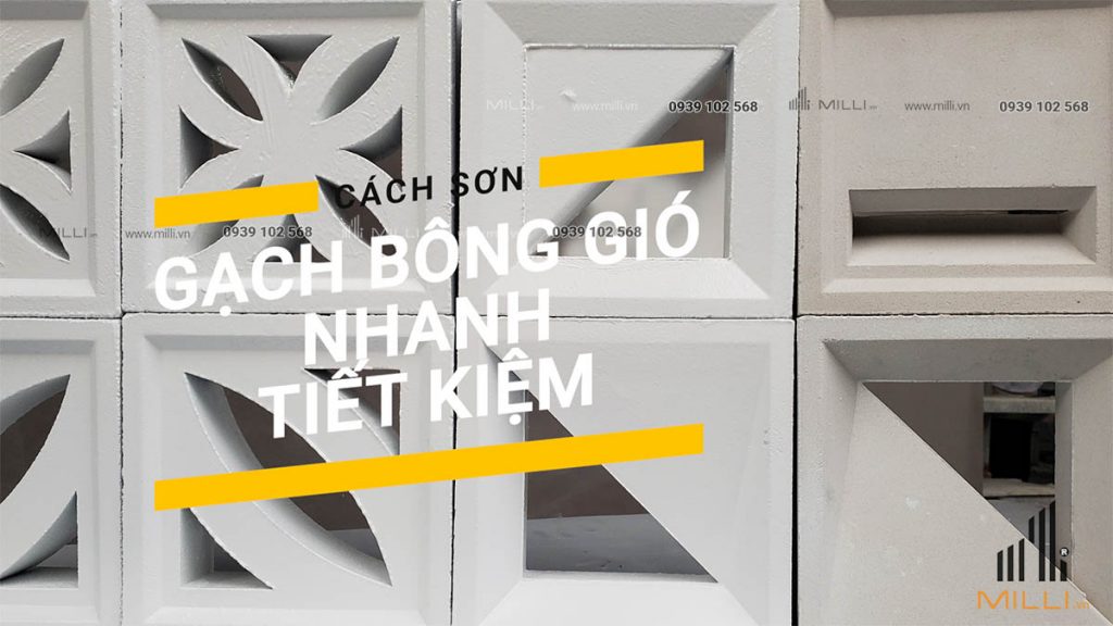 gạch thông gió xám xi măng và trắng rẻ mẫu mới hiện đại milli